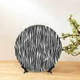 thumbnail image 6 of Balery Zebra Skin Print Bone China Decorative Plate Ceramic Dinner Plates Art Crafts with Display Stand-6in, 6 of 6