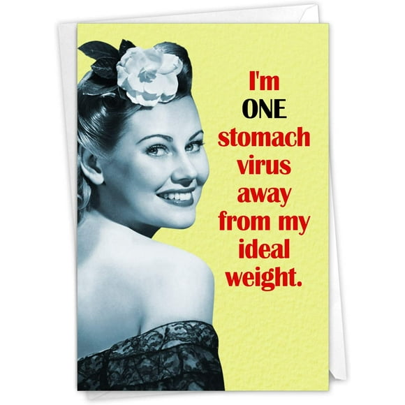 Virus Diet - Get Well Card with Envelope (4.63 x 6.75 Inch) - About a not-so-Fun Way to Lose Weight C7210GWG