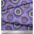thumbnail image 2 of Soimoi Polyester Crepe Fabric Floral Mandala Print Fabric by The Yard 52 Inch Wide, 2 of 3