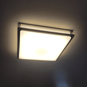 Depuley 17.6 Modern LED Ceiling Light Fixture with Remote Industrial Square Flush Mount Ceiling Light for Living room Dining Kitchen, Memory Function, 48W Dimmable 3 Color