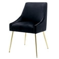 thumbnail image 6 of WestinTrends Carlo Upholstered Velvet Accent Chair with Gold Metal Legs, Black, 6 of 8