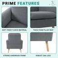 thumbnail image 3 of Frida Fleece Minimalist Accent Chair Set of 2-Color:Gray, 3 of 10