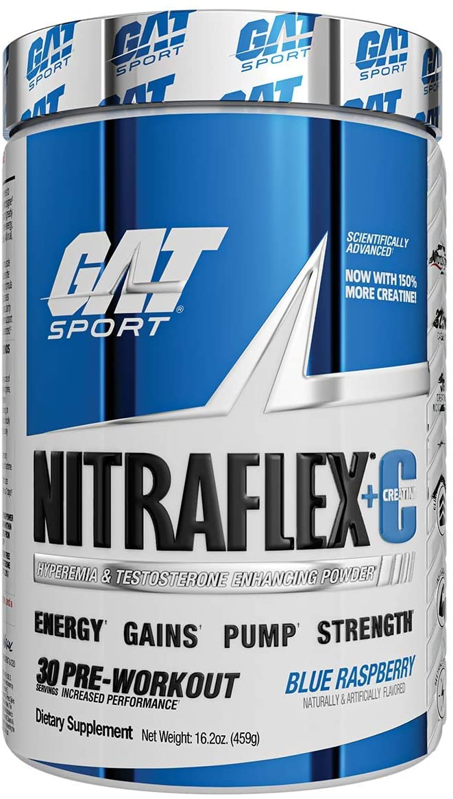Nitraflex + C Pre Workout Supplement, Blue Raspberry, 30 Servings