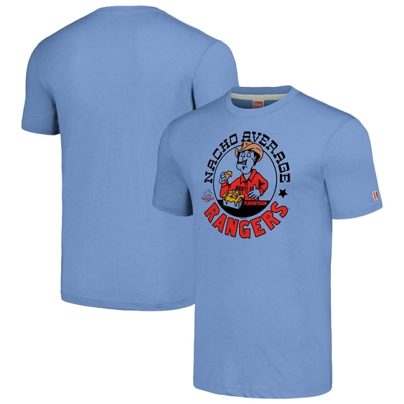 Unisex MLB x Guy Fieri-s Flavortown Light Blue Texas Rangers Tri-Blend T-Shirt