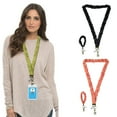 thumbnail image 2 of Dbuoem Retractable Elastic Lanyard Set Stretchy Scrunchie Style Neck Lanyards with 2 ID Card Holders Key Decoration, 2 of 8