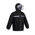 thumbnail image 4 of Chaqueta de lluvia impermeable para motocicleta, ropa de lluvia para todo el cuerpo, de doble capa, engrosada, para ciclismo, negro, M kenally HA6115-01B, 4 of 6