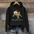 thumbnail image 4 of Merry Christmas Hoodies for Women 2025 Long Sleeve Sea Turtle Graphic Hooded Sweatshirt Pullover Tops, 4 of 6