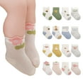 thumbnail image 3 of AJZIOJIRO Baby Toddler Girls Knee High Long Socks Infant Boys Autumn Thigh High Socks 4 Pairs Cartoon Cotton Socks for 0-5T, 3 of 9