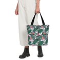 thumbnail image 3 of Vsdgher Tropical Leaves print Reusable Shopping Grocery Bags for Women Shopping with Pouch Foldable Pouch Lightweight Polyester Fabric, 3 of 6