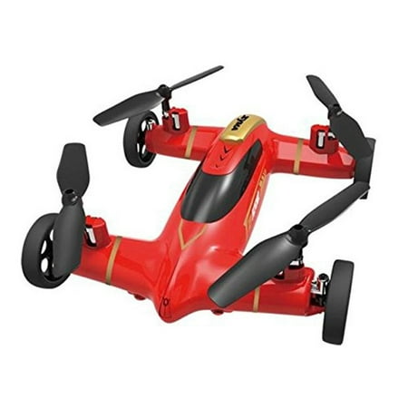 X9 2.4GHz 4CH 6 Axis Flying Car RC Quadcopter with 360 Degree Eversion Function (Fly / Land Mode) - Red