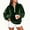Green, variant on Women's Quarter Zip Velour Pullover Sweatshirt, Stand Collar Long Sleeve Casual Tops with Kangaroo Pocket, Loose Soft Velvet Loungewearfor Daily Wear S