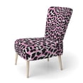 thumbnail image 3 of Designart "Pink and Black Leopard " Upholstered Cabin & Lodge Accent Chair and Arm Chair, 3 of 5