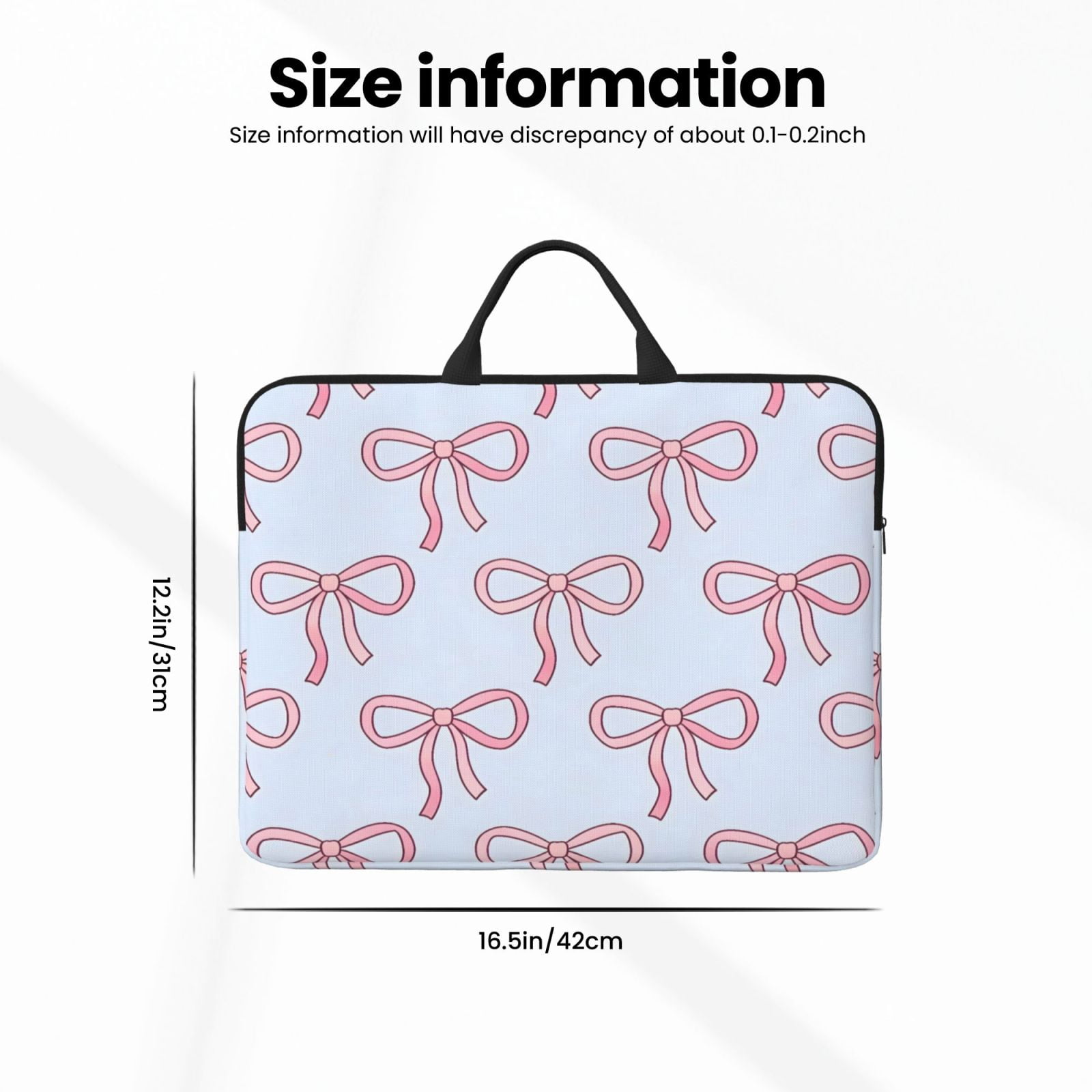 Laptop Sleeve Bag For Women Men 14inch Waterproof Durable Protective Computer Carrying Cover Handle Laptop Case Bag Pink Bow (2)
