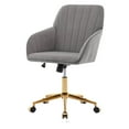 thumbnail image 3 of Modern Arm Chair,Adjustable Office Desk Chair with Wheels,Swivel Vanity Chair,Gray, 3 of 7