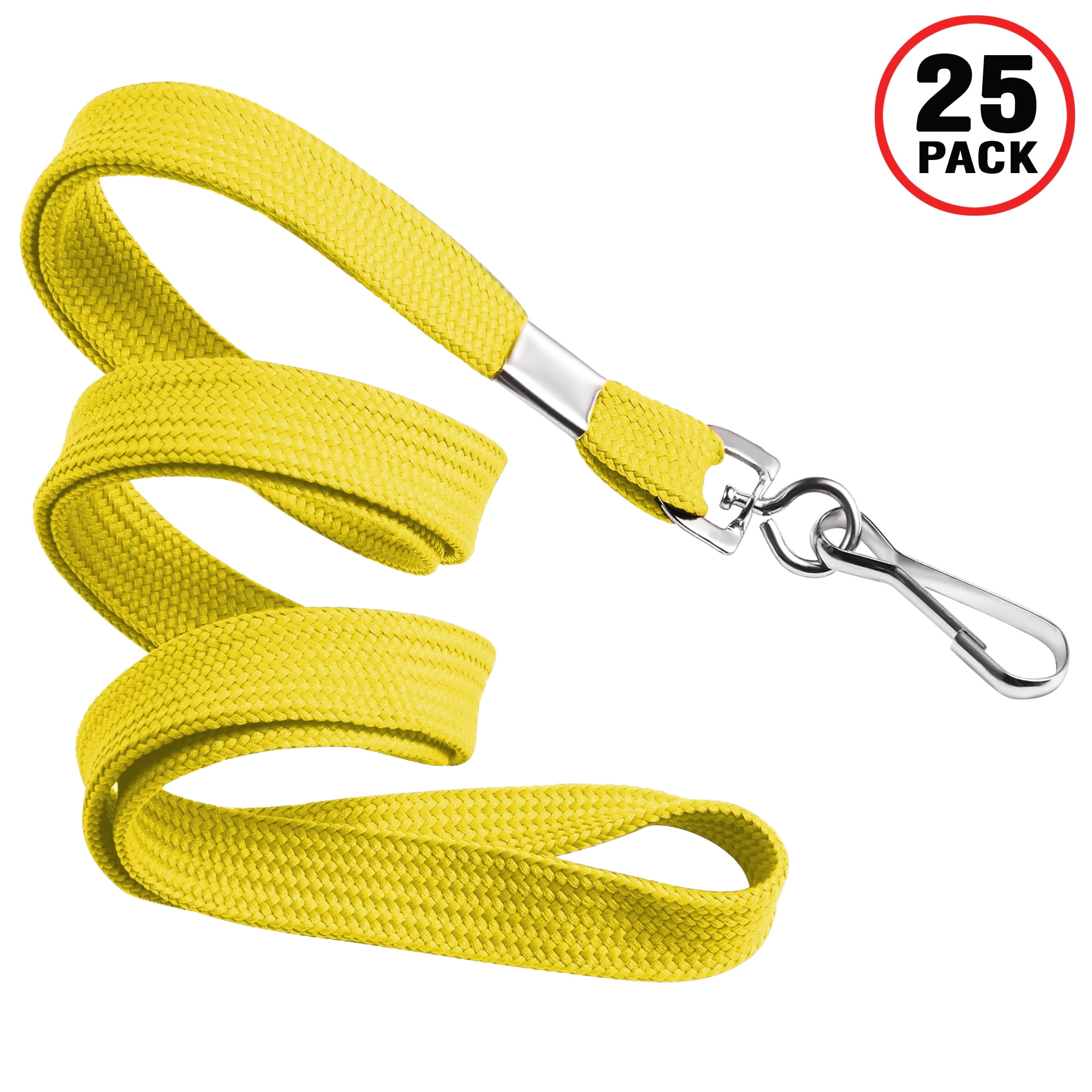 Mifflin 36" Flat Yellow Lanyards, 25 Pack