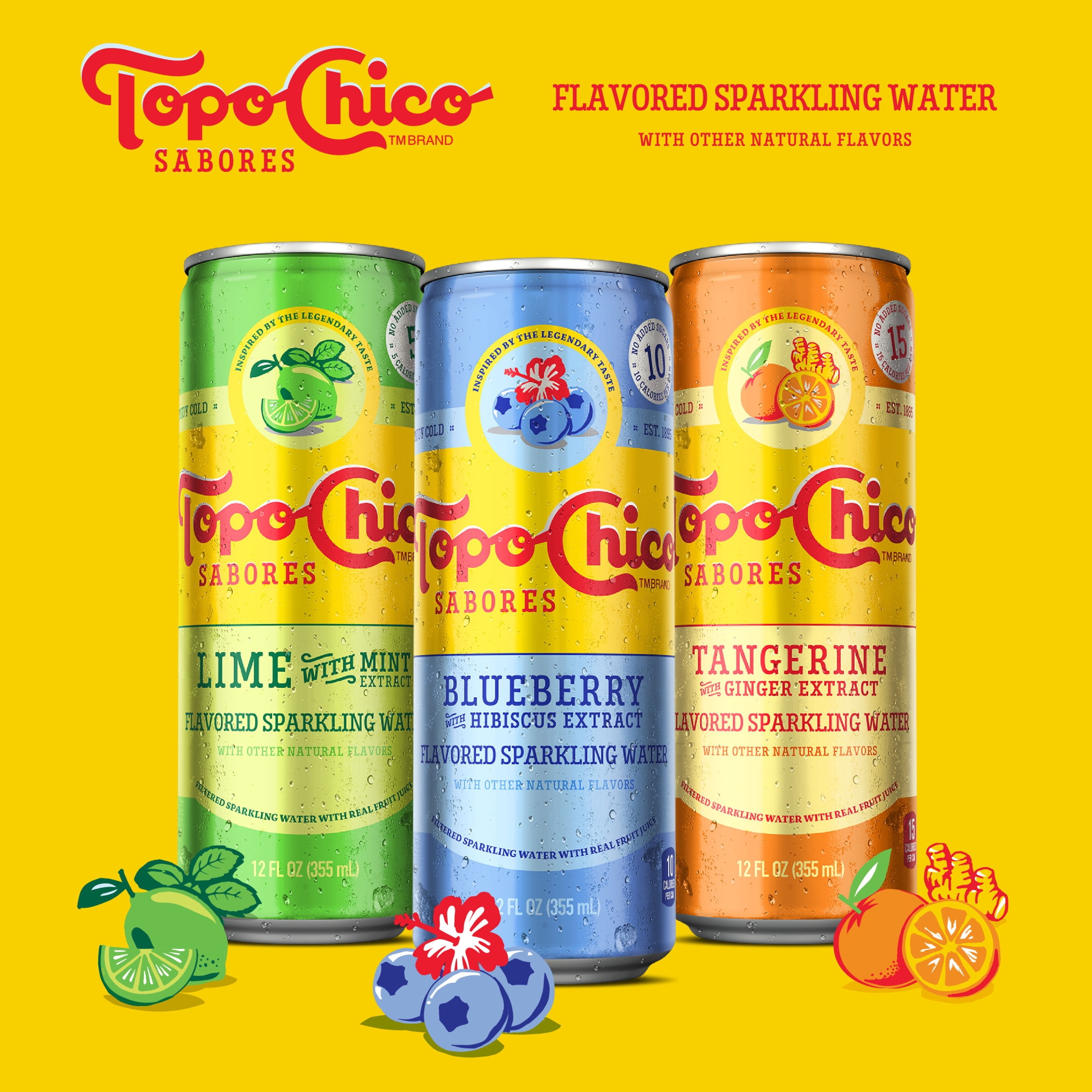 Topo Chico Sabores Lime with Mint Extract Flavored Sparkling Water Cans, 12 fl oz, 8 Pack