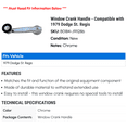 thumbnail image 2 of Window Crank Handle - Compatible with 1979 Dodge St. Regis, 2 of 2