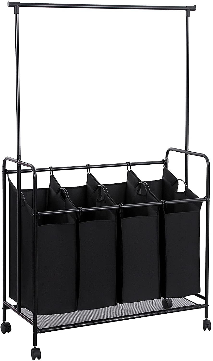 Laundry Hamper Sorter with Heavy Duty Rolli... WeHome 4 Bag Laundry Sorter Cart 