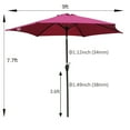 thumbnail image 3 of 9 ft Outdoor garden patio umbrellasOutdoor Backyard [Umbrella Base is not Included]-Red wine, 3 of 7