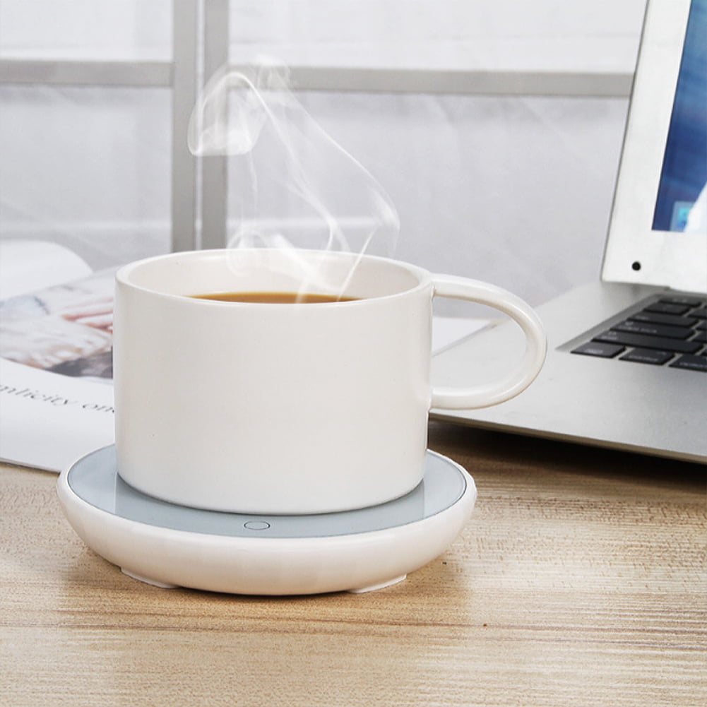 Grain de bois brillant coussin chauffant de boisson chaude mignon et portable pour le lait de l'eau de café de thé Tapis de tasse plus chaud de Grain de bois de chargement USB moderne et simple
