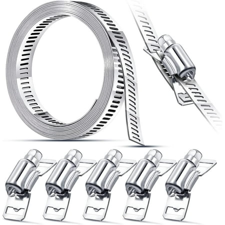 

Clamps Hose Stainless Steel Auger Clamp Hose Clamps Straps with Attachment 304 Stainless Steel Adjustable DIY Pipe Hose Air Duct Drive Hose Clamps