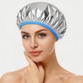thumbnail image 2 of 12 Pieces Deep Conditioning Caps Aluminum Foil Reusable Hair Processing Hair Coloring Shower Caps For Home Salon Use, 2 of 9