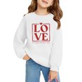thumbnail image 3 of Tao Tao Valentine's Day Sweatshirt For Children Boys Girls Love Heart Graphic Prints Round Neck Long Sleeve Shirt Casual Comfortable Pullover Tops White 7 Years, 3 of 3