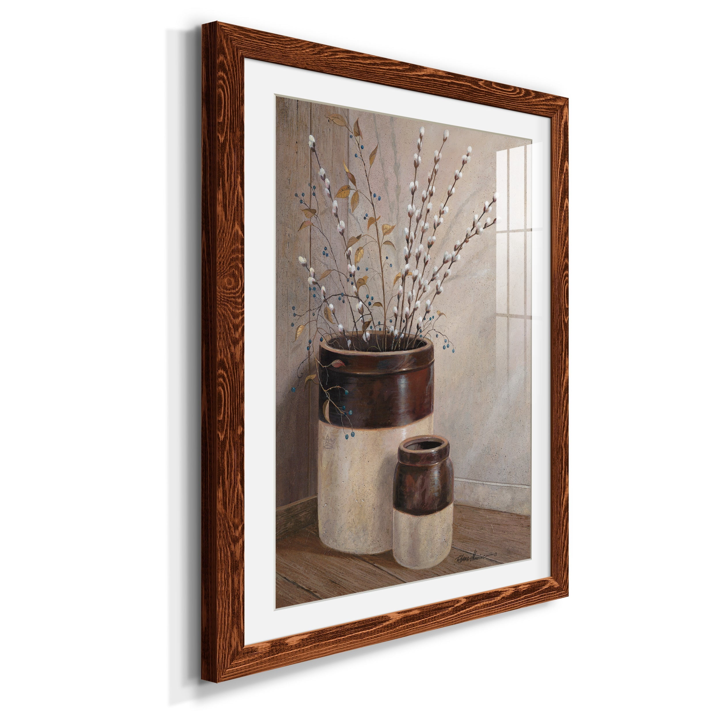 Pussywillows & Spring - Premium Framed Print - Distressed Barnwood Frame - Ready to Hang