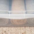 Mainstays 41 Qt. (10 gal.) Under Bed Plastic Storage Box, Clear, Set of 6