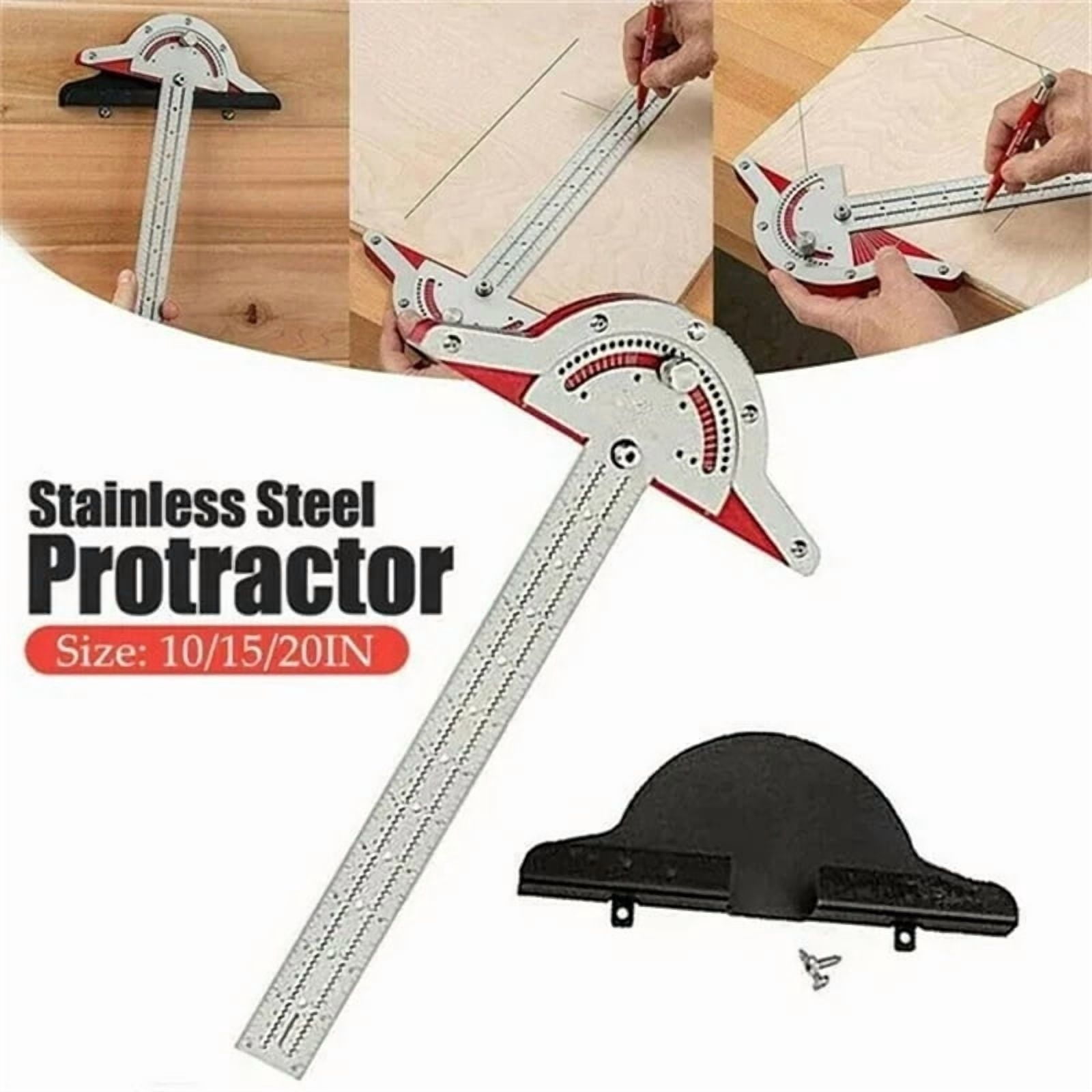 Woodworkers Edge Rule Efficient Protractor Angle Woodworking Ruler Angle Stainless Steel Precision Carpenter Measuring Tool
