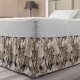 thumbnail image 1 of Floral Bed Skirt, Vintage Plant Arrangement with Soft Colors Faded Foliage Leaves Natural Vegetation, Elastic Bedskirt Dust Ruffle Wrap Around for Bedding Decor, 4 Sizes, Tan Black, by Ambesonne, 1 of 2