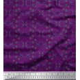 thumbnail image 1 of Soimoi Purple Poly Georgette Fabric Leaves & Filigree Damask Decor Fabric Printed Yard 52 Inch Wide, 1 of 1