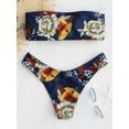 thumbnail image 3 of ZAFUL for Women Knot Floral Bikini Set Lapis Blue M, 3 of 6