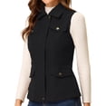 thumbnail image 6 of ZQGJB Plus Size Fall Jackets for Women Lightweight Sleeveless Full Zip up Casual Lapel Collared Anorak Cargo Vest with Multi-Pockets Black M, 6 of 9
