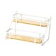 thumbnail image 4 of Estante de especias de 2 niveles, soporte para almacenamiento de tazas, organizador de condimentos de encimera, estante para condimentos de cocina, blanco, 4 of 9