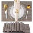 thumbnail image 1 of SUTENGDA Ensemble de 8 Napperons Lavables en Vinyle pour Intérieur/extérieur pour Table à Manger, Tissage en PVC Durable (Beige), 1 of 7