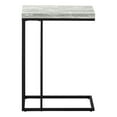 thumbnail image 6 of Modern C-Shaped End Table, Grey Laminate & Black Metal, Accent Table for Living Room, Bedroom, Sofa Side, 6 of 12