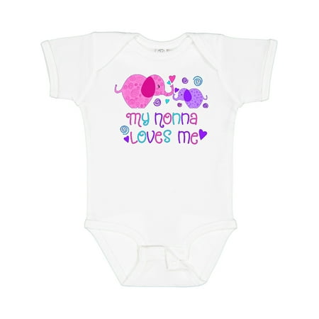 

Inktastic My Nonna Loves Me- Cute Elephants Gift Baby Boy or Baby Girl Bodysuit