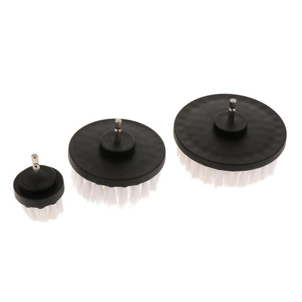Cepillo de limpieza de taladro de cepillo de fregado eléctrico de 3 piezas para azulejos de ducha de baño 3 tamaños 2,4,5 pulgadas de diámetro Blanco Soledad Accesorio para cepillo de perforación