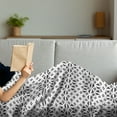 thumbnail image 3 of Geometric Soft Flannel Fleece Throw Blanket, Minimal Themed Pattern of Vintage Ornament Squares Repetition Graphic, Cozy Plush for Indoor and Outdoor Use, 50" x 60", Charcoal Grey White, by Ambesonne, 3 of 5