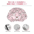 thumbnail image 4 of Yiaed Cute Rabbit Print Reusable Shower Cap & Bath Cap & Lined, Oversized Waterproof Shower Caps Designed for all Hair Lengths, 4 of 7