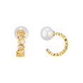 thumbnail image 1 of Teardrop Zirconia Hoop Earrings, 1 of 3