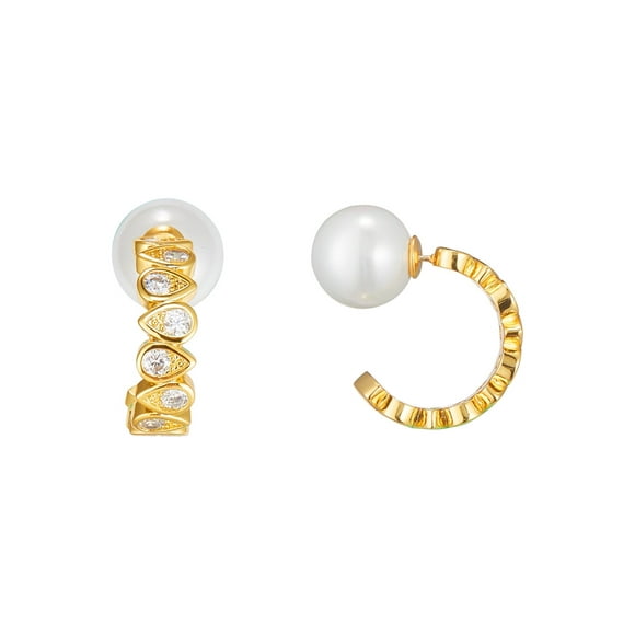 Teardrop Zirconia Hoop Earrings