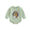 thumbnail image 1 of ZAXARRA Baby Girls Boys Fall Sweatshirts Rompers Pumpkin Cow Pattern Crewneck Long Sleeve Infant Fall Bodysuits, 1 of 7