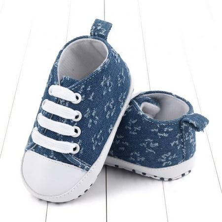 

[BRAND CLEARANCE!!!] 0-18M Baby Shoes Denim Sneaker Cotton Soft Anti-Slip Sole Marine Animal Newborn Infant First Walkers Toddler Casual Canvas Crib Shoes (Style E)
