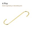 thumbnail image 3 of Uxcell Carbon Steel S Hooks 200mm/ 7.87" Long Hanger Gold Tone 4Pack, 3 of 5
