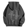 thumbnail image 6 of Fiaer Women Hoodies Long Sleeve Loose Fit Hooded Sweatsirts Drawstring Ocean Theme Graphic Pocket Tops Dark Gray XL, 6 of 6