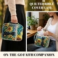 thumbnail image 5 of ZUXONGSY Starry Night Sunflower Cat Print Women's Large Bible Cover with Handles - Quilted Stained Glass Carrying Case for Bible Study Supplies & Accessories, Thoughtful Christian Gift, 5 of 8