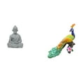 thumbnail image 1 of Estatua de mono,Estatua de Buda Mono para Interiores y Exteriores Budista,Figuras en miniatura meditando para decorar el jardín de casa.,Estatua del pavo real,Estatua de pavo real,adorno de, 1 of 8