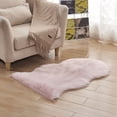 thumbnail image 3 of yeacher Soft Pink Faux Wool Area Rug for Living Room, Bedroom, or Office - 60x110cm, Non-Slip, Machine Washable, Modern Design, 3 of 7